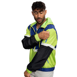 Chaqueta Cortavientos Retro Personalizada al por Mayor, Ligera, Estilo Años 80 y 90, Impermeable, de Lona, para Exteriores, con Diseños Coloridos - Product Image 4