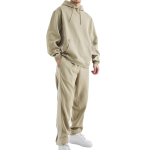 Chándal Deportivo de Invierno con Capucha y Logotipo Personalizado de Alta Calidad al por Mayor, Color Sólido, Talla Grande para Hombre, 2 en 1 - Product Image 1