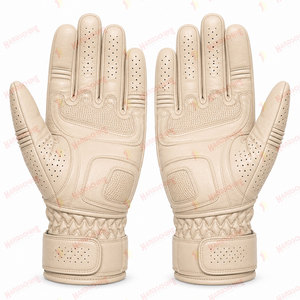 Gants de moto en cuir véritable personnalisés, protection tactile, doigts entièrement couverts, design incroyable, gants de moto - Product Image 2