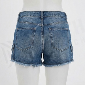 Shorts de Mezclilla para Mujer, Personalizables, Transpirables, con Bolsillos con Botones, Casuales, de Alta Calidad, Moda Veraniega, Estilo Urbano - Product Image 2