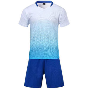 Conjunto de Uniforme de Fútbol Color Negro, Cuello en V, Manga Corta, Estampado de Ondas en Degradado, Poliéster que Absorbe la Humedad, con Ribete de Neón - Product Image 6