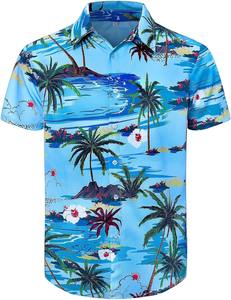 Chemise d'été pour homme à imprimé hawaïen, manches courtes, décontractée, boutonnée, colorée, florale, en coton, pour les vacances - Product Image 5