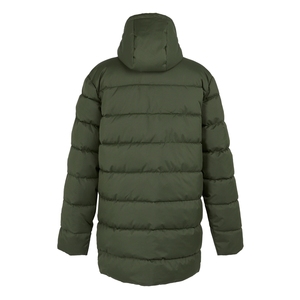 2025 Branded Custom Logo <b>Men</b> Puffer <b>Jacket</b> with Stand Collar Hooded Winter Olive Color - Product Image 1
