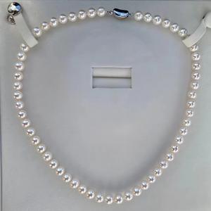 Collar de Perlas de Agua Dulce Naturales de 8-9 mm, Plata de Ley S925, Cadena de Madre Perla Rara con Estilo Similar - Product Image 1