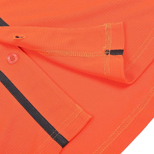 Camiseta de Béisbol Naranja de Moda, Manga Corta, Cierre de Botones, Color Sólido, Transpirable, de Poliéster, Ropa Deportiva para Adultos - Product Image 5