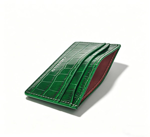 [Producto Destacado] Cartera Delgada Castello de Cuero Genuino con Grabado de Cocodrilo, Forro de Poliéster, Unisex, Negra - Product Image 4