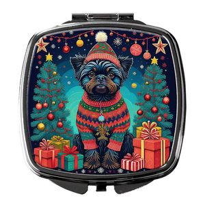 Affenpinscher Miroir de maquillage de voyage compact de Noël Portable Pliant Handheld Design Cadeau pour femmes et filles - Product Image 1