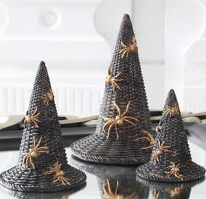 Sombrero Redondo Alto de Mimbre Pintado Ecológico para Halloween - Product Image 2