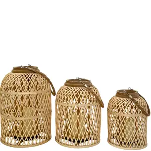 Meilleure vente élégant à la main lanternes en bambou Antique Vintage rustique bougeoirs en osier fait Vietnam maison mariage Pâques - Product Image 6