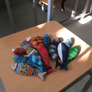 Décorations murales nautiques en bois en gros : Ornements de poisson en bois flotté naturel pour l'art mural côtier, décorations artisanales haut de gamme pour la maison - Product Image 6