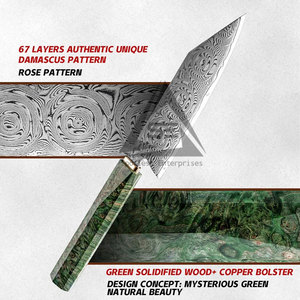 Juego de Cuchillos de Chef de Damasco de 67 Capas Hechos a Mano de Alto Rendimiento con Diseño de Última Generación y Mangos de Madera - Product Image 2
