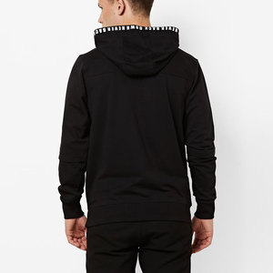 Conjunto Deportivo con Capucha para Hombre, Color Negro, con Estampado 'Never Back Down', Estilo Urbano, Corte Regular, Sudadera y Pantalones de Poliéster - Product Image 4