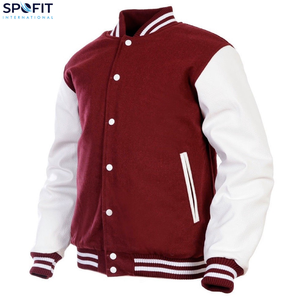 Men's Varsity Jackets Wholesale Blank Letterman Jackets Custom Logo Plain Baseball Jacket for Men Streetwear Custom Fashion OEM - Product Image 2