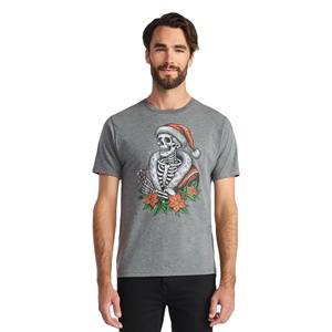 Camiseta de algodón 100% para hombre, estampada, informal, de manga corta, cuello redondo, teñida, de secado rápido, alta densidad de fibra. - Product Image 2