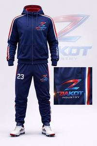 Directo DE LA INDUSTRIA Red-Royal Football Pullover Sudadera con capucha Costura personalizada Estampado en relieve Winter Fleece Talla 6XL - Product Image 2