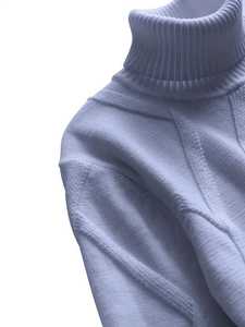 Pull en maille à col roulé pour homme, coupe ajustée, motif géométrique, pull chaud d'hiver, vêtements en maille décontractés à la mode pour homme - Product Image 3