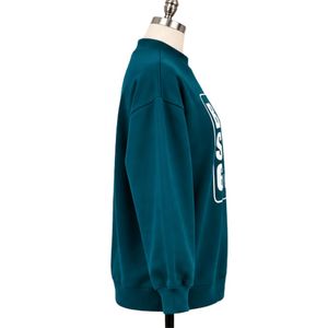 <b>Womens</b> Petrol Teal <b>Blue</b> Oversized Sweatshirt White Strong Girl Graphic Print Crew Neck Long Sleeve Casual Streetwear Pullover - Product Image 6