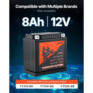 Batteria moto ad alte prestazioni 12V 8Ah YTX12-BS per Powersports - Product Image 2