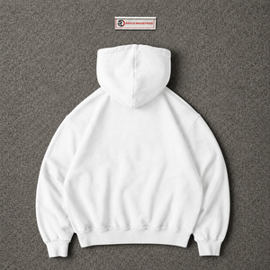 Sudadera con capucha blanca vintage desgastada con cremallera, gráfico bordado 'Feel Lost But Im Back', estilo oversize, lavada, streetwear, para otoño - Product Image 6