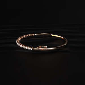 Bracelet tennis en moissanite de qualité supérieure, taille ronde, 4,05 carats au total, bijou minimaliste, 7 pouces, fait main, argent sterling, or, empilable - Product Image 2