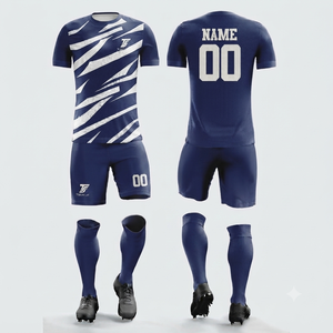 Ensemble d'uniformes de football pour adultes, blanc/noir, sublimé, nom et numéro d'équipe personnalisés, short à taille élastique à séchage rapide, maillot toutes saisons - Product Image 6