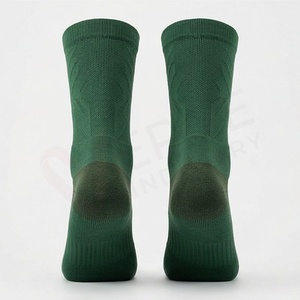 <b>Men's</b> Crew <b>Socks</b> Solid <b>Green</b> Knitted Breathable Cotton Spandex Daily Wear Regular Style Summer - Product Image 2