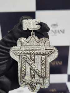 MUNJANI IMPLEX Custom Logo Moissanite <b>Pendant</b> 925 <b>Sterling</b> <b>Silver</b> Gold Plated Iced Out Hip Hop Pass Diamond Tester Party - Product Image 1