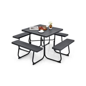 Set da Giardino per Esterni: Tavolo da Picnic con 4 Panche e Foro per Ombrellone, Ideale per Picnic e Relax al Sole - Product Image 1