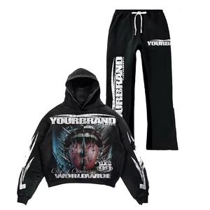 Fournisseur de vêtements de rue d'automne à faible MOQ, étiquette privée, survêtements, coupe et couture, livraison rapide, épaules tombantes surdimensionnées, impression DTG - Product Image 4