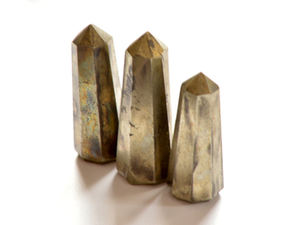 Tour de pyrite naturelle de haute qualité, effet druzy, doré chatoyant, autoportant, pointe de tour, Or des fous, cristal de guérison, pierre précieuse - Product Image 4