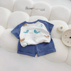 Conjuntos de Ropa de Verano para Niños Pequeños, Camiseta de Manga Corta con Estampado de Dibujos Animados, Hechos en Vietnam con Algodón, Ropa Casual para el Hogar - Product Image 4