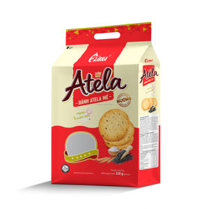 ATELA-Biscuits ronds croustillants halal au sésame de 228g avec goût sucré, sachet en carton FMCG, emballage de produit vietnamien - Product Image 2
