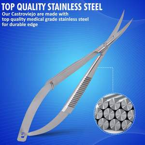 Tijeras Multiusos Hechas a Mano, Ecológicas, de Lujo, Microcurvadas, de Acero Inoxidable Premium, Antiestáticas, Duraderas y Ligeras para Cejas - Product Image 2