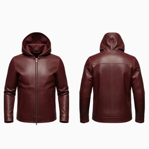 Chaqueta de Cuero con Capucha para Hombre, Servicio de Fabricación Personalizada OEM ODM para Marcas de Moda, Minoristas, Mayoristas y Distribuidores de Ropa - Product Image 6