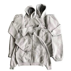 Conjunto personalizado de sudadera y pantalones de chándal en blanco 100% algodón francés Terry Casual chándales deportivos pantalones de chándal y conjuntos de Sudadera con capucha - Product Image 5