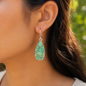 Pendientes Colgantes de Plata de Ley 925 con Turquesa Verde Cobre, Hechos a Mano, Estilo Boho, Joyería de Oro Rosa y Oro Amarillo para Mujer - Product Image 2