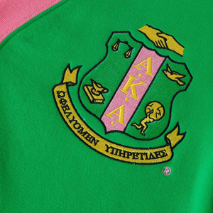 Cárdigan de Forro Polar AKA, Unisex, Verde y Rosa, con Botones, Bordado, Estilo Griego Informal, Prenda Exterior de Primera Calidad - Product Image 6