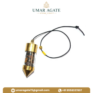 Péndulo de Piedra Preciosa Tallada, Péndulo de Cristal con Grabado Dorado, Adorno de Gema para Meditación - Product Image 6