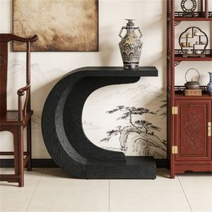 <b>C</b>-Shaped Corridor Console <b>Table</b> with Wave Inspired Design As Entrance Sofa or Living Room Side <b>Table</b> - Product Image 1
