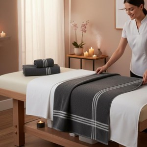 Juego de Toallas de Algodón Gris Oscuro, Toallas de Baño y Toallas de Mano Suaves y Absorbentes, Ropa de Baño de Lujo - Product Image 2