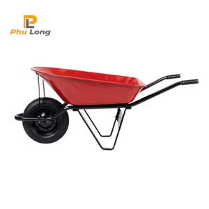 Brouette à plateau en plastique et acier avec roue pneumatique, capacité de 50L à 120L, pour le jardinage et la construction, prix direct usine - Product Image 1