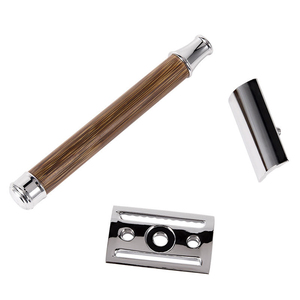 Maquinilla de Afeitar de Seguridad con Mango de Madera para Hombre, con Logo Personalizado, Doble Filo Recto, Productos Clásicos para el Afeitado - Product Image 2