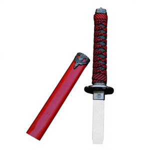 Katana Red Dragon avec fourreau, lame en plastique à bord plat, réplique décorative à vendre à bas prix - Product Image 3