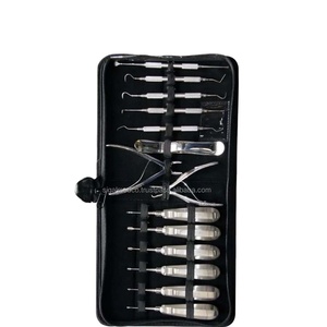 Ensemble d'instruments chirurgicaux vétérinaires dentaires de luxe 14 pièces de haute qualité avec poignée standard en acier inoxydable 316L argenté - Product Image 1