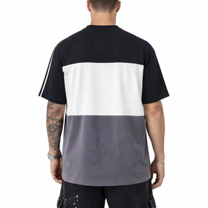 เสื้อยืดผู้ชายทรงบ็อกซี่ สีบล็อก พิมพ์ลายสตรีทแวร์ ผ้าคอตตอนพรีเมียม รับทำโลโก้ คุณภาพสูง เสื้อยืดผู้ชายแบบ OEM - Product Image 2