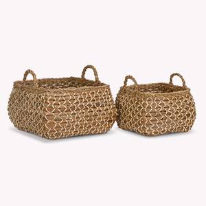 Panier tressé à la main en jacinthe d'eau, best-seller, fait main, pour rangement et organisation - Product Image 3