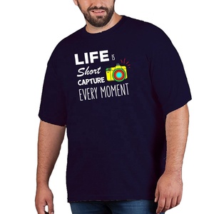 Venta al por mayor de alta calidad de impresión personalizada 100% algodón transpirable ecológico de talla grande sólido de compresión de punto de manga corta para hombres - Product Image 3