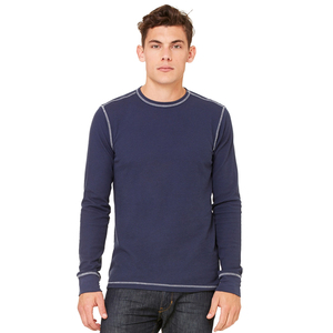 Pull à col rond en polaire thermique isolant gris clair pour homme, coupe régulière, décontracté - Product Image 3