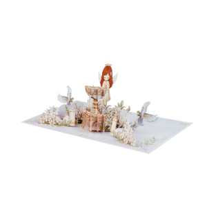 Carte de vœux 3D personnalisée avec ange, pour première communion, invitation de baptême, carte de baptême, cadeau de bénédiction religieuse - Product Image 5