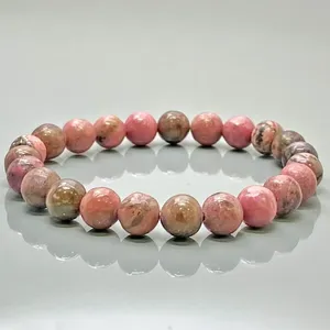 Natural Rhodonite 8mm Smooth Round AA Grade Gemstone Beads Stretch <b>Bracelet</b> <b>Healing</b> Jewelry Wholesale - Product Image 1